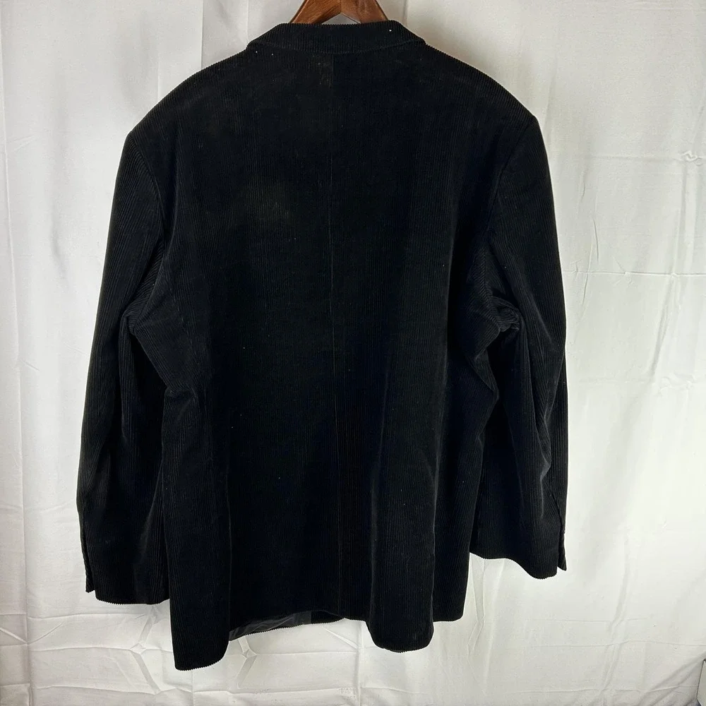 Croft & Barrow Blazer Mens‎ 48 Long Black Corduroy 3 Button Sport Coat Jacket